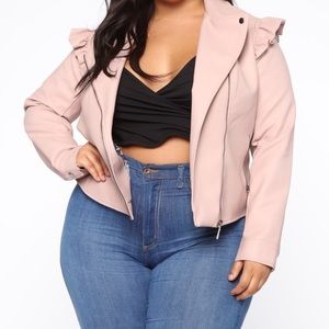 Pink Faux Leather Fashion Nova  Jacket